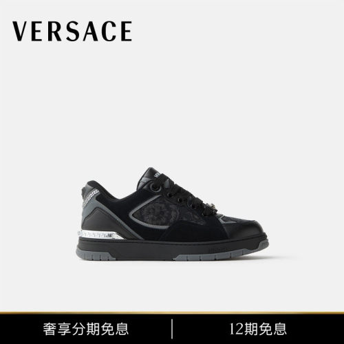 【秀场同款】VERSACE/范思哲 男士Biggie Basket皮革与提花运动鞋