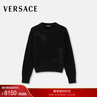 范思哲 女士Barocco VERSACE 末优惠 Leaf刺绣针织套头衫 季
