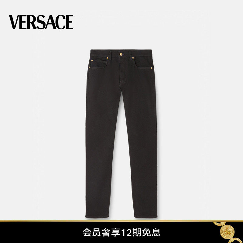 【12期免息】VERSACE/范思哲 男士La Medusa修身棉质五袋牛仔裤