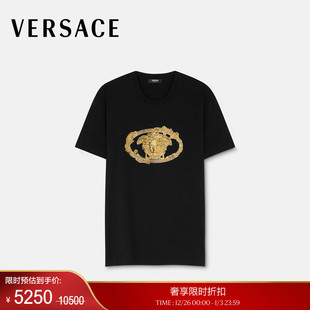 VERSACE 末优惠 范思哲 男士 Crest刺绣T恤 Buckle 季