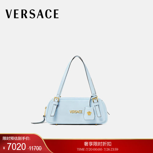 【季末优惠】VERSACE/范思哲 女士Versace Tag保龄球单肩包