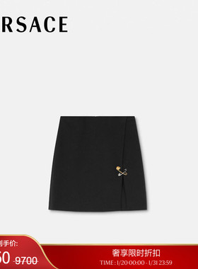 【季末优惠】VERSACE/范思哲 女士Safety Pin A字羊毛迷你裙