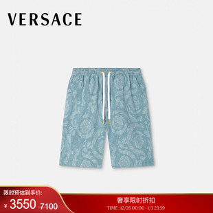 范思哲 男士 VERSACE 末优惠 Barocco提花青年布丹宁短裤 季