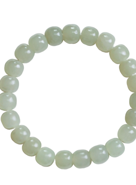 天然新疆和田玉手链女晴水手串男天然玉石型珠子国风生日礼物饰品