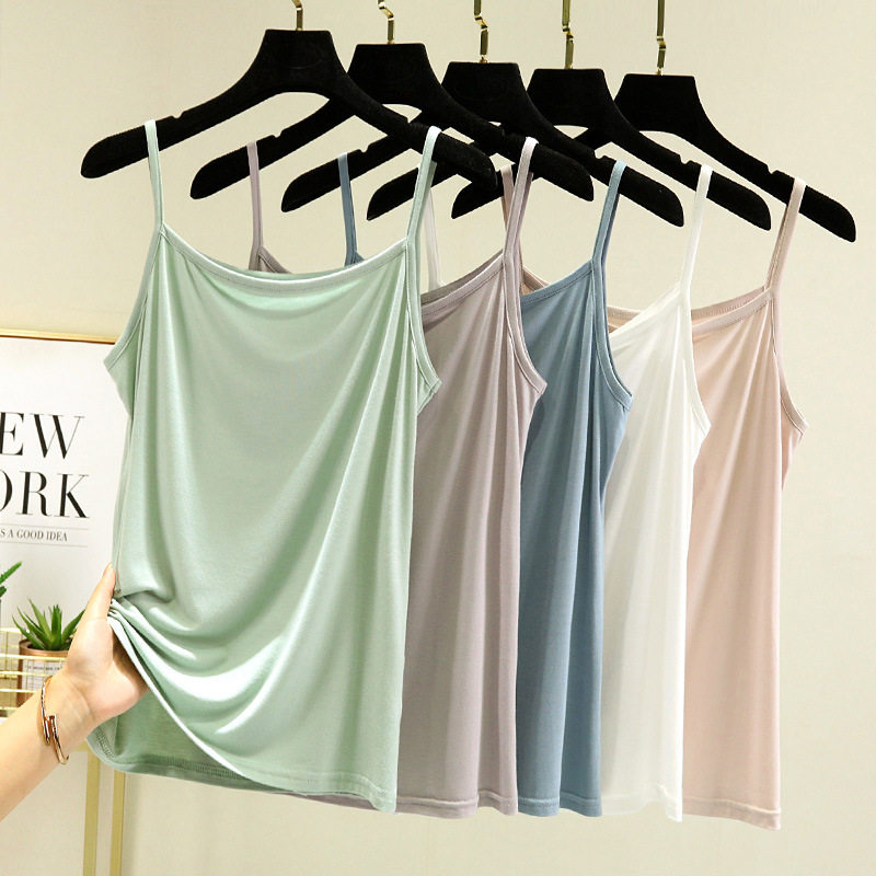 莫代尔吊带背心女夏季薄款内搭无袖打底大码宽松胖mm外穿显瘦上衣