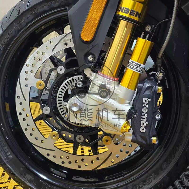 宝马C400GT/X改装凌云加大300mm半浮动刹车盘碟片7075转接码片