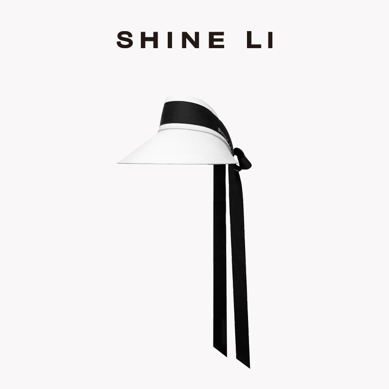 SHINE LI李姗 长飘带空顶帽 太阳帽女海边度假防晒遮脸大帽檐