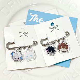 可爱时光代理人亚克力别针陆光程小时胸针金属回形针漫展应援无料