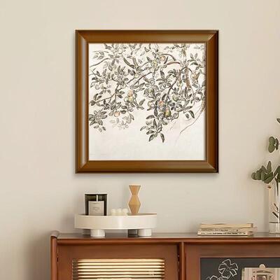 平安果》法式中古风线稿素描装饰画玄关斗柜高级感美拉德卧室挂画