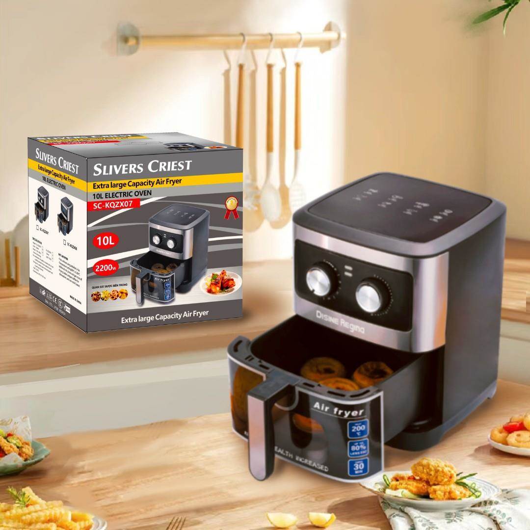 跨境10L空气炸锅不锈钢 10升电炸锅多功能薯条机电烤箱外贸 出口