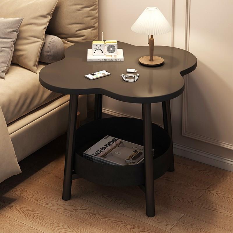 奶油风小茶几创意边几现代简约沙发边柜桌子客厅移动置物架小圆桌