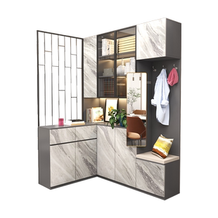 转角鞋柜家用门口现代简约进门l型屏风隔断柜多功能玄关装饰柜子