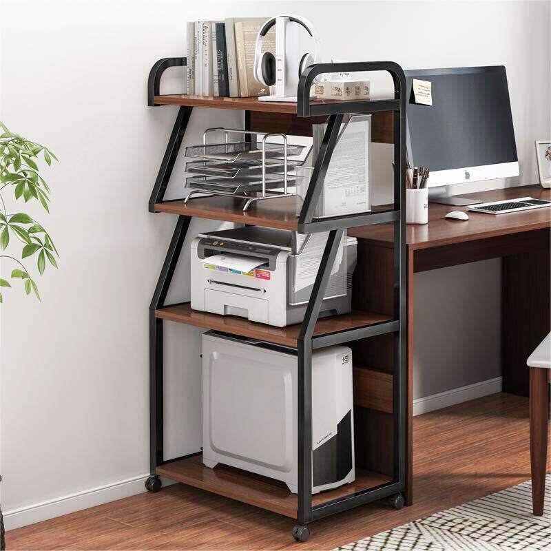 打印机置物架落地放置柜收纳架子可移动办公室桌边电脑主机托架