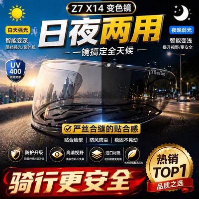 变色镜片Z7 X14 RYD CWR-1感光紫外线头盔镜片风镜遮阳板