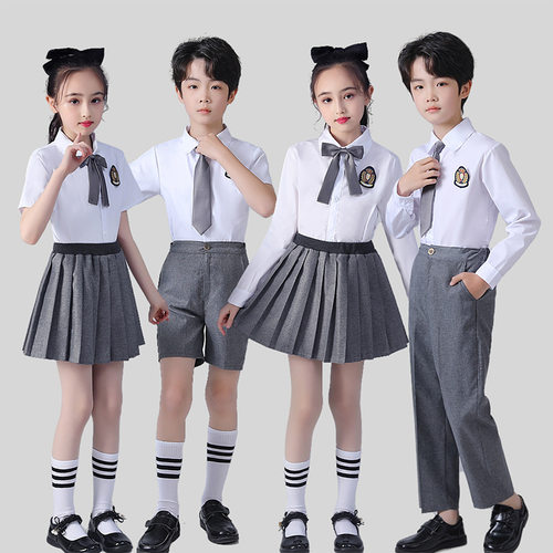 中小学生大合唱服诗歌朗诵儿童演出服英伦风校服幼儿园园服表演服
