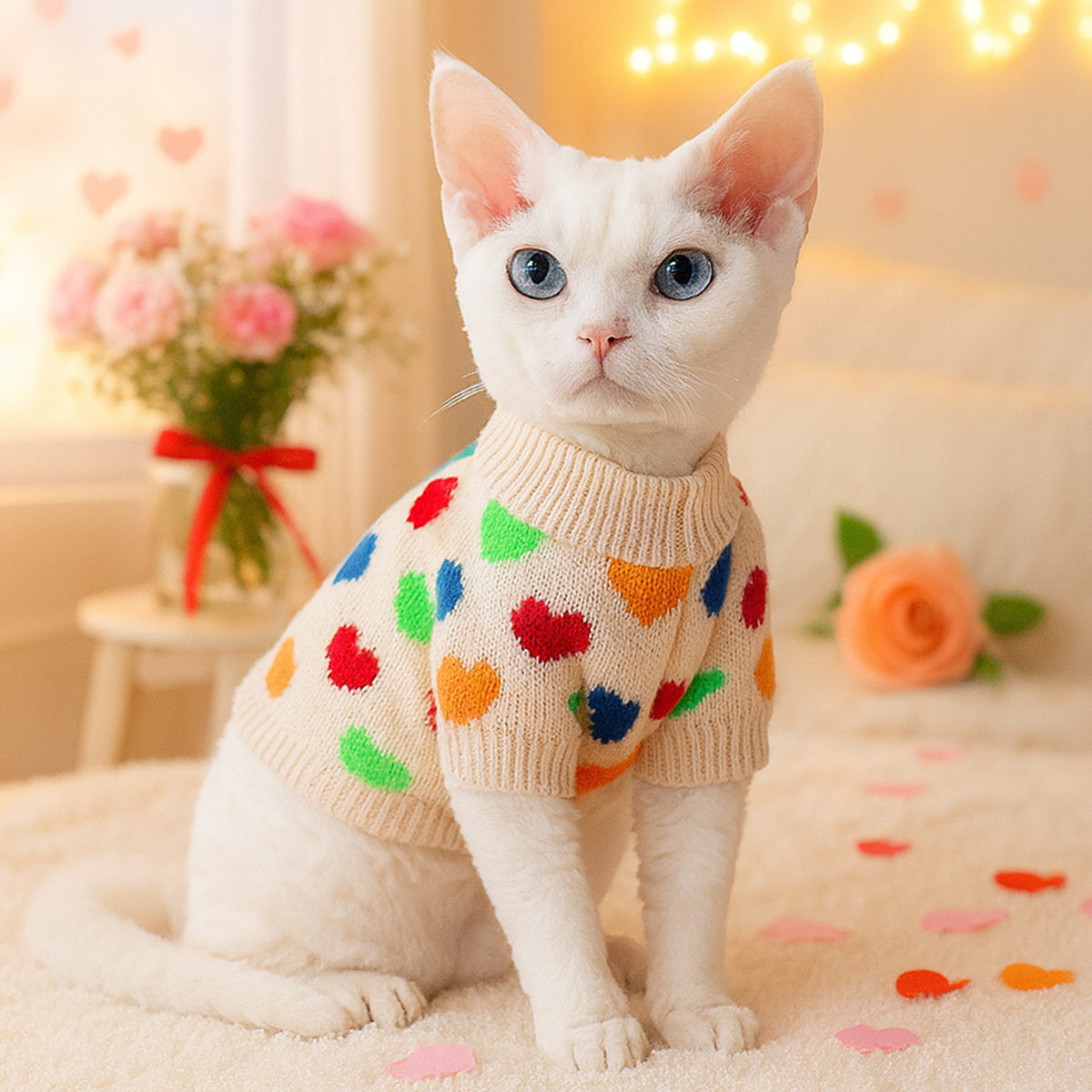 秋冬保暖舒适狗狗毛衣衣服宠物猫咪服饰花儿朵朵毛衣集合