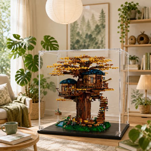 展示盒适用21318树屋积木模型