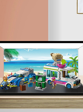 亚克力手办乐高展示盒适用60314追击冰淇淋车透明模型收纳盒防尘