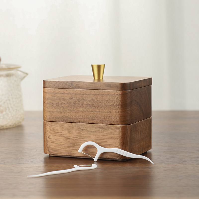 实木牙线收纳盒家用高档轻奢棉签盒便携商用牙签筒创意北欧牙签盒,收纳整理,牙签盒,淘宝优惠券,粉丝福利购,淘宝优惠卷