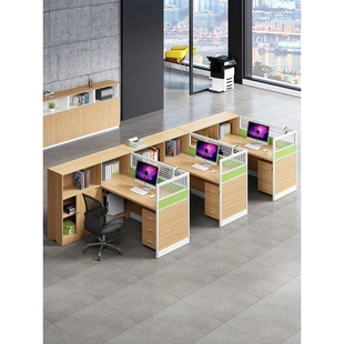 3双人屏风隔断卡位办公室家具组合财务桌工位多人 职员办公桌椅2