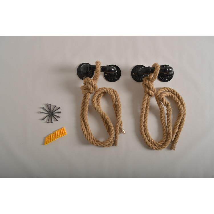 复古美式乡村个性铁艺桌脚桌腿挂墙麻绳水管桌支撑吊挂置物架支架