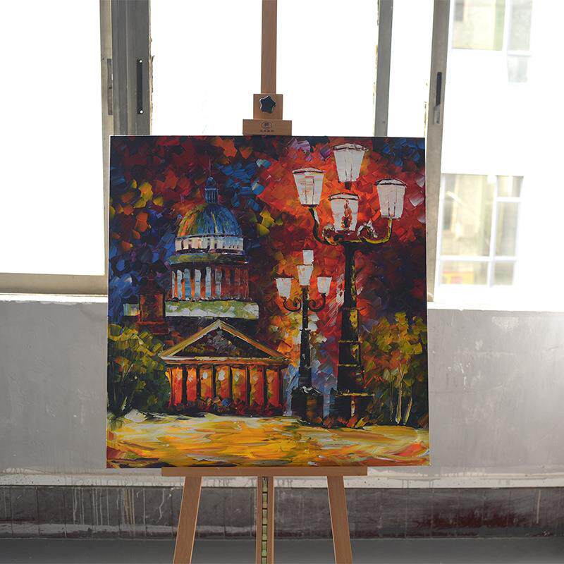 大芬手绘油画定制酒店客厅装饰挂画纯手工抽象花卉艺术刀画