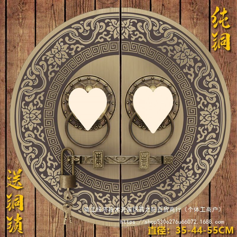 中式仿古大门纯铜拉手铜把手兽头狮子头虎头门环圆形复古木门门锁