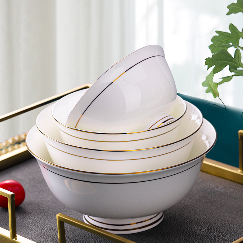 轻奢金边饭碗家用景德镇