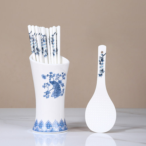 景德镇青花陶瓷抗菌防霉防滑筷子