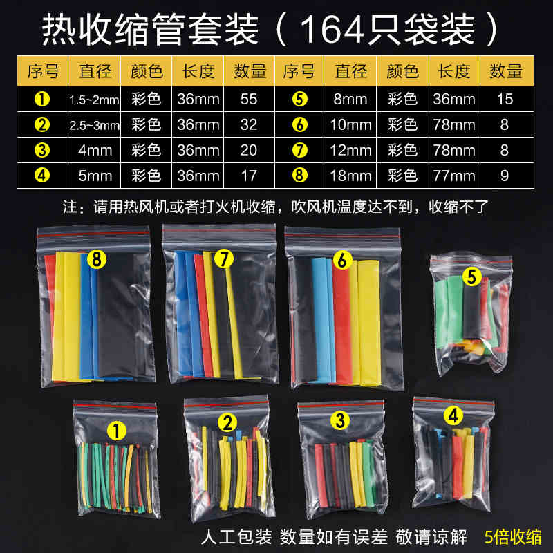 热缩管包装组合绝缘套管