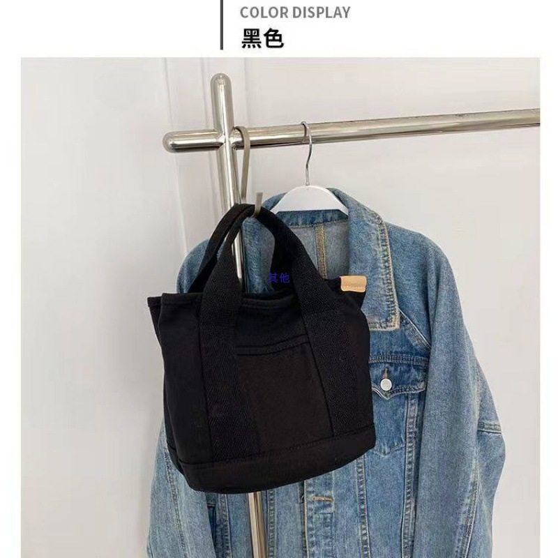 爆品帆布包抖音同款新款休闲包手提袋日系乐天女士便当包超火