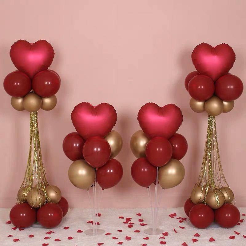 爆品婚庆用品红气球立柱路引底座落地桌飘结婚礼宴会婚房布置装饰