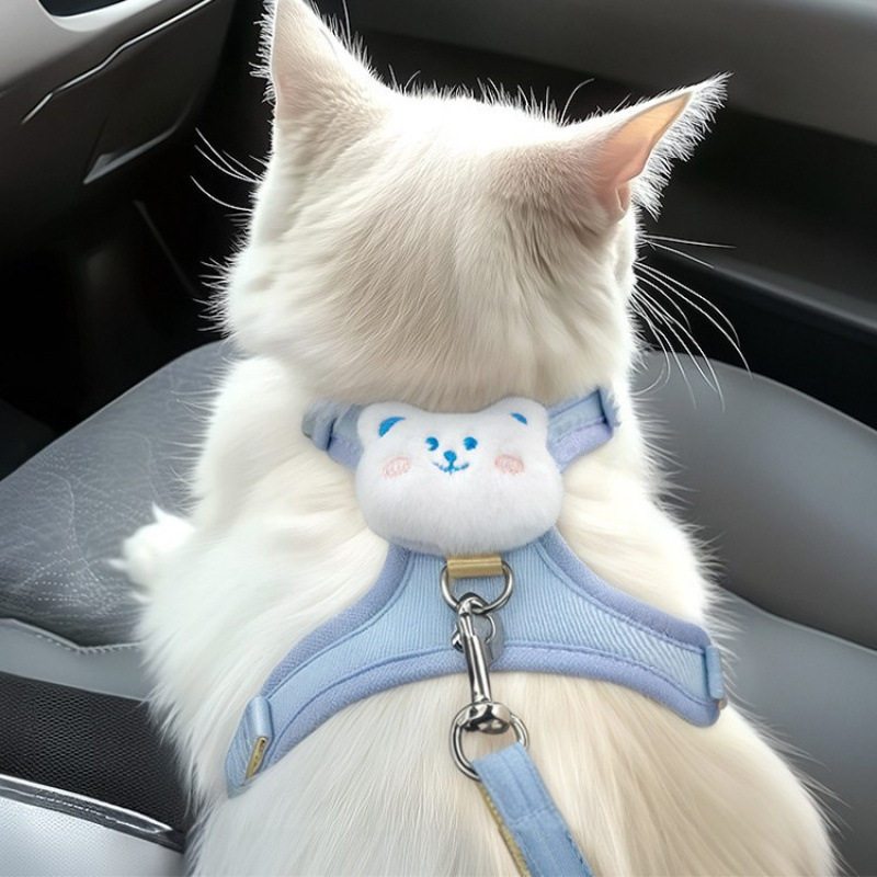 爆品防跑狗狗背心式挣脱溜小型犬防外出猫咪牵引绳胸背带猫专用遛