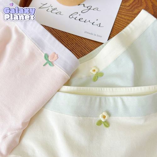 爆品夏季纯棉内裤女7中腰无痕透气甜美少女三角裤