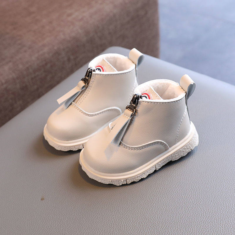 爆品秋冬新款0-1一2岁宝宝学步鞋婴幼儿防滑软底宝宝马丁靴男女童