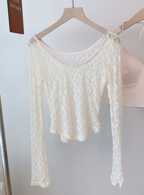 「叠穿shen器」弹力花花蕾丝打底上衣