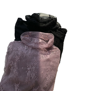 2023新款T恤仙女网纱长袖上衣超仙高领蕾丝打底衫女春夏洋气内搭