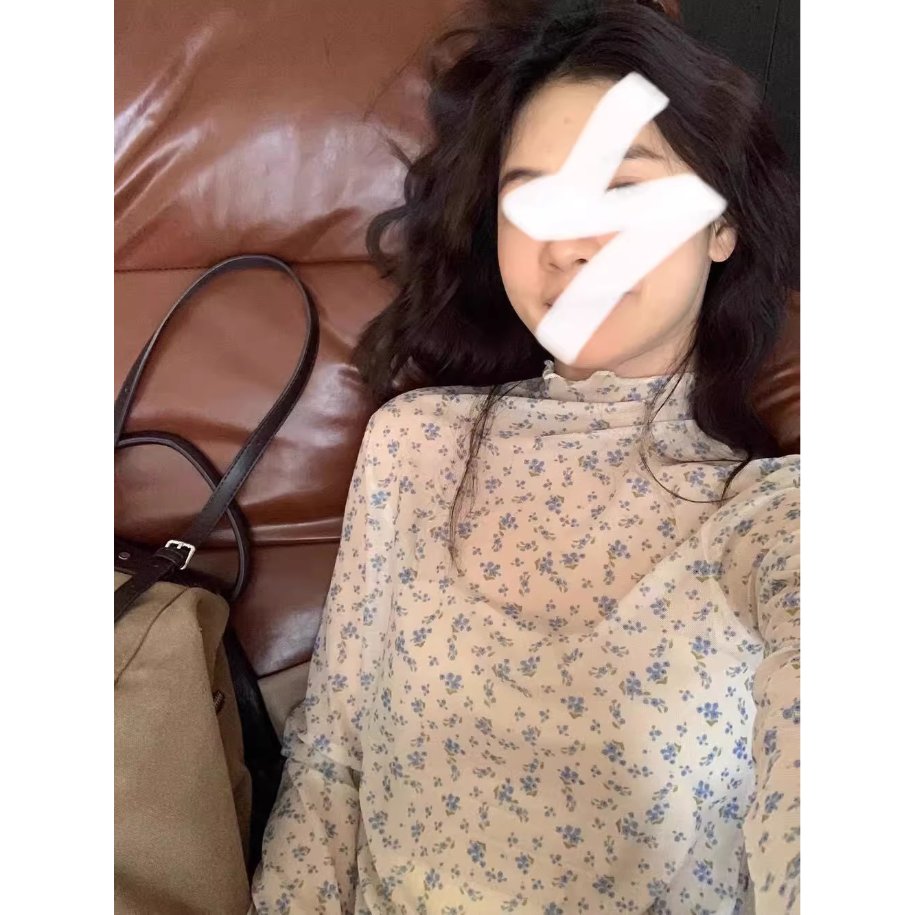 ins风碎花新款长袖打底衫上衣