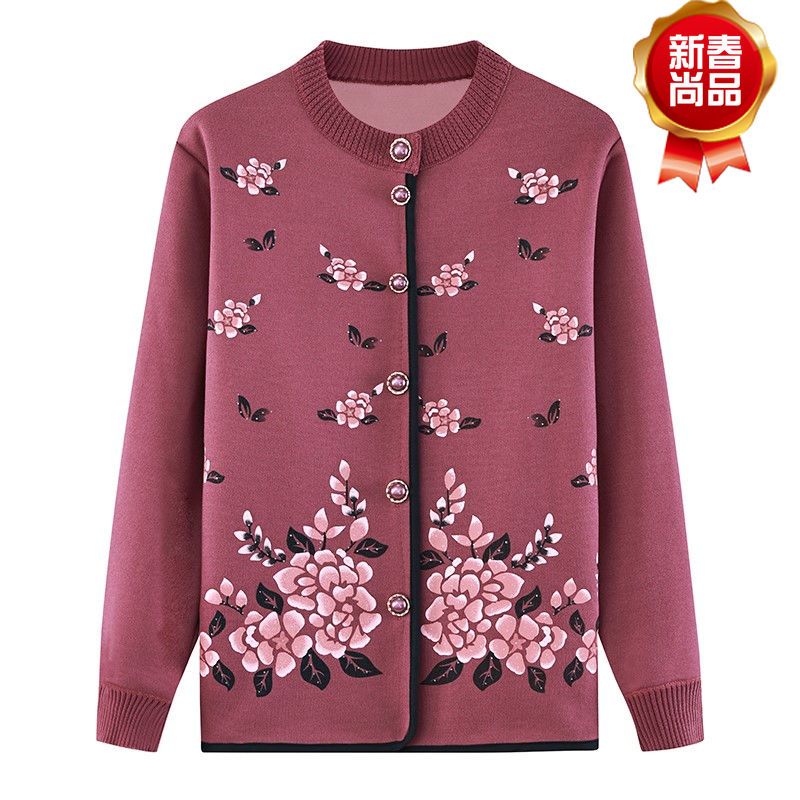 中老年人奶奶装毛衣女春