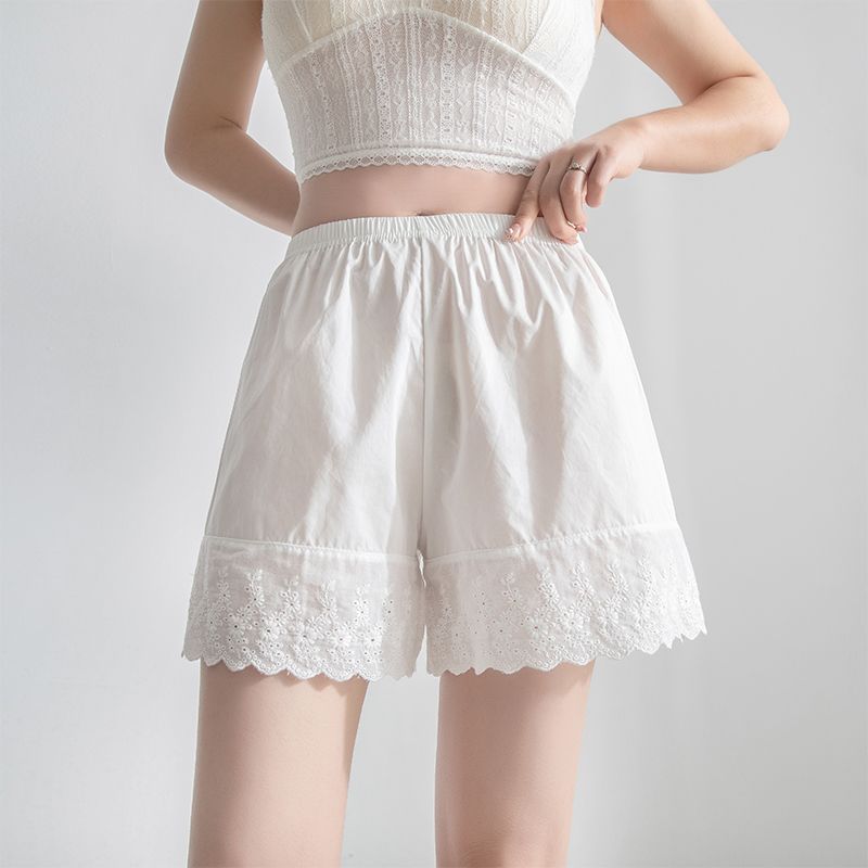 白色夏季棉蕾丝花边汉服