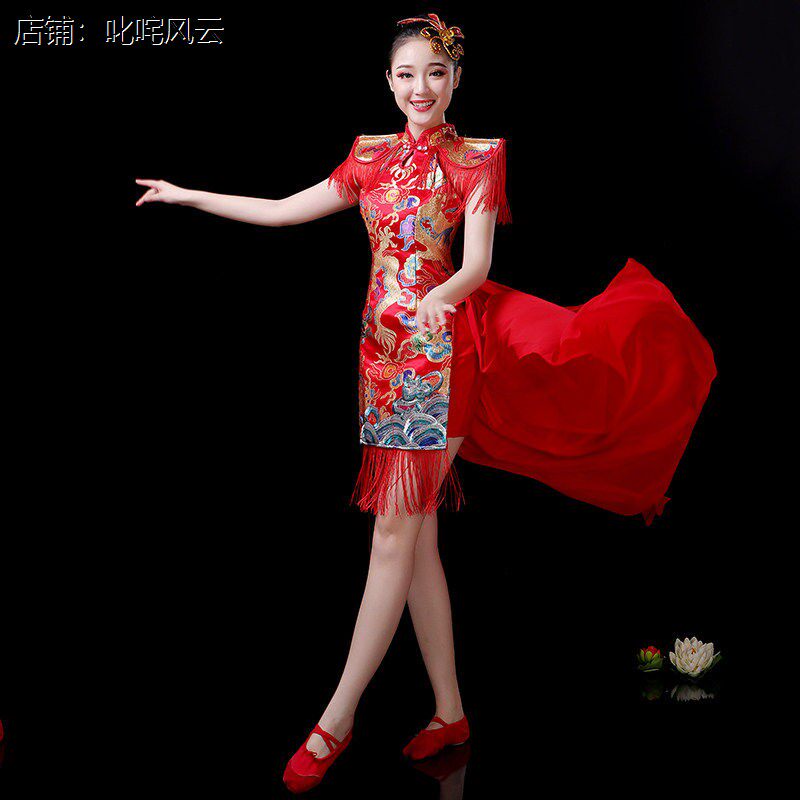 现代舞打鼓服演出服新款