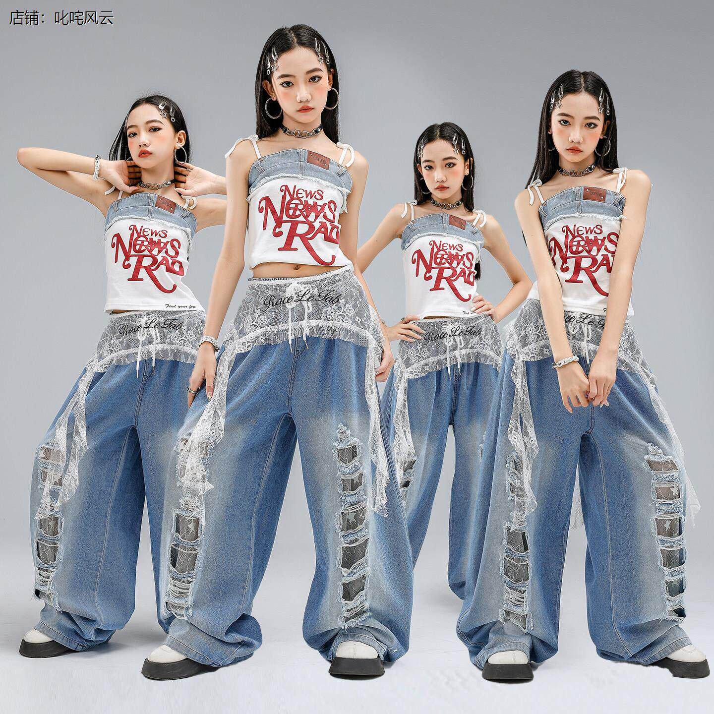 爵士舞服装女童套蹈练功