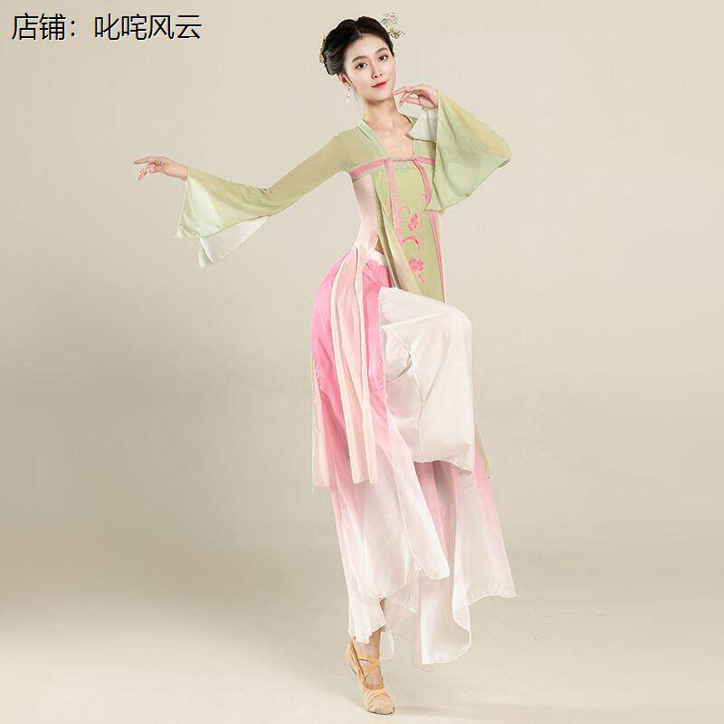 新款古典舞蹈服现代舞蹈服伞舞扇子舞舞蹈纱衣飘逸 舞台演出表演