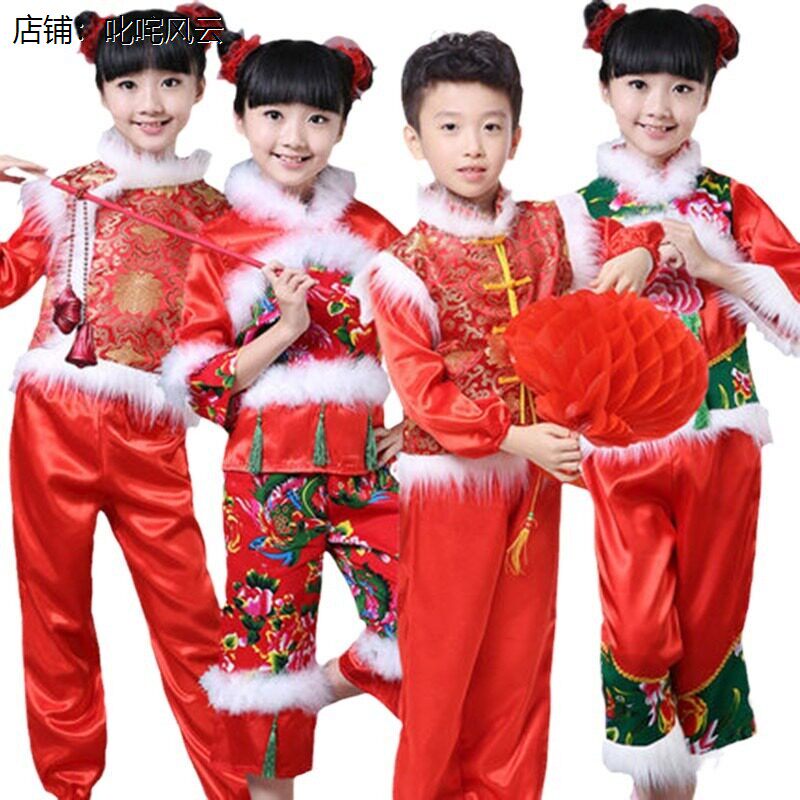 大红色包舞蹈服恭喜发财