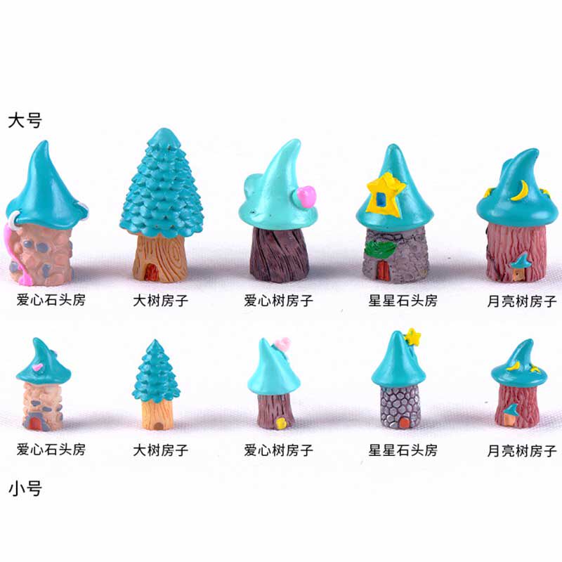 微景观小房子摆件树脂卡通树屋多肉盆栽diy装饰创意手工仿真树屋
