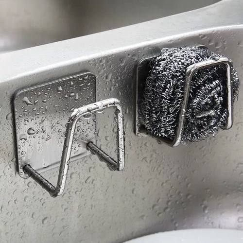 不锈钢海绵沥水架免打孔收纳