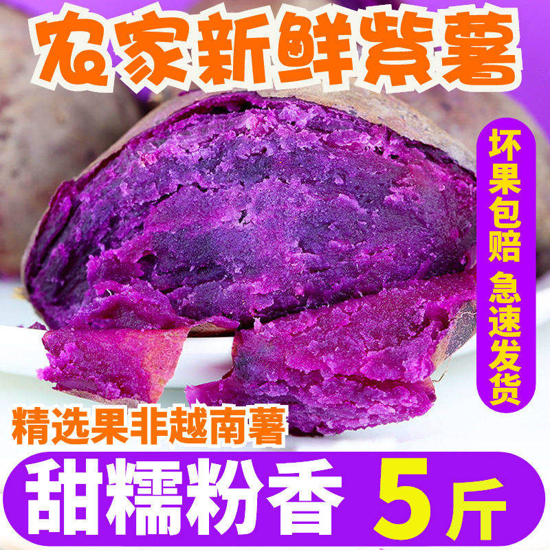 紫薯新鲜精果现挖紫心小红薯农家紫蜜薯粉糯甜10沙地番薯5斤地瓜