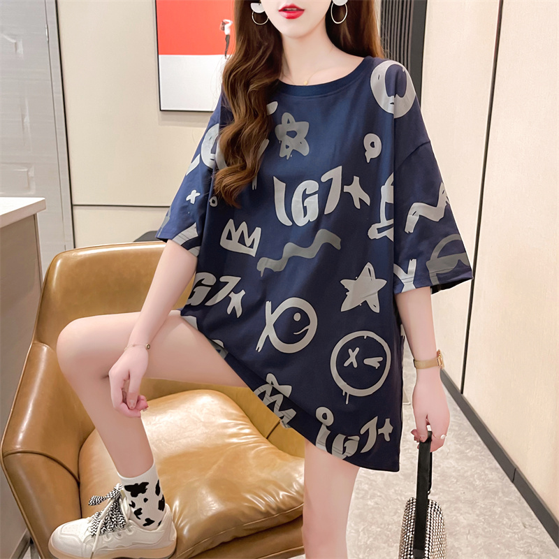 中长款大码2022年ins潮短袖