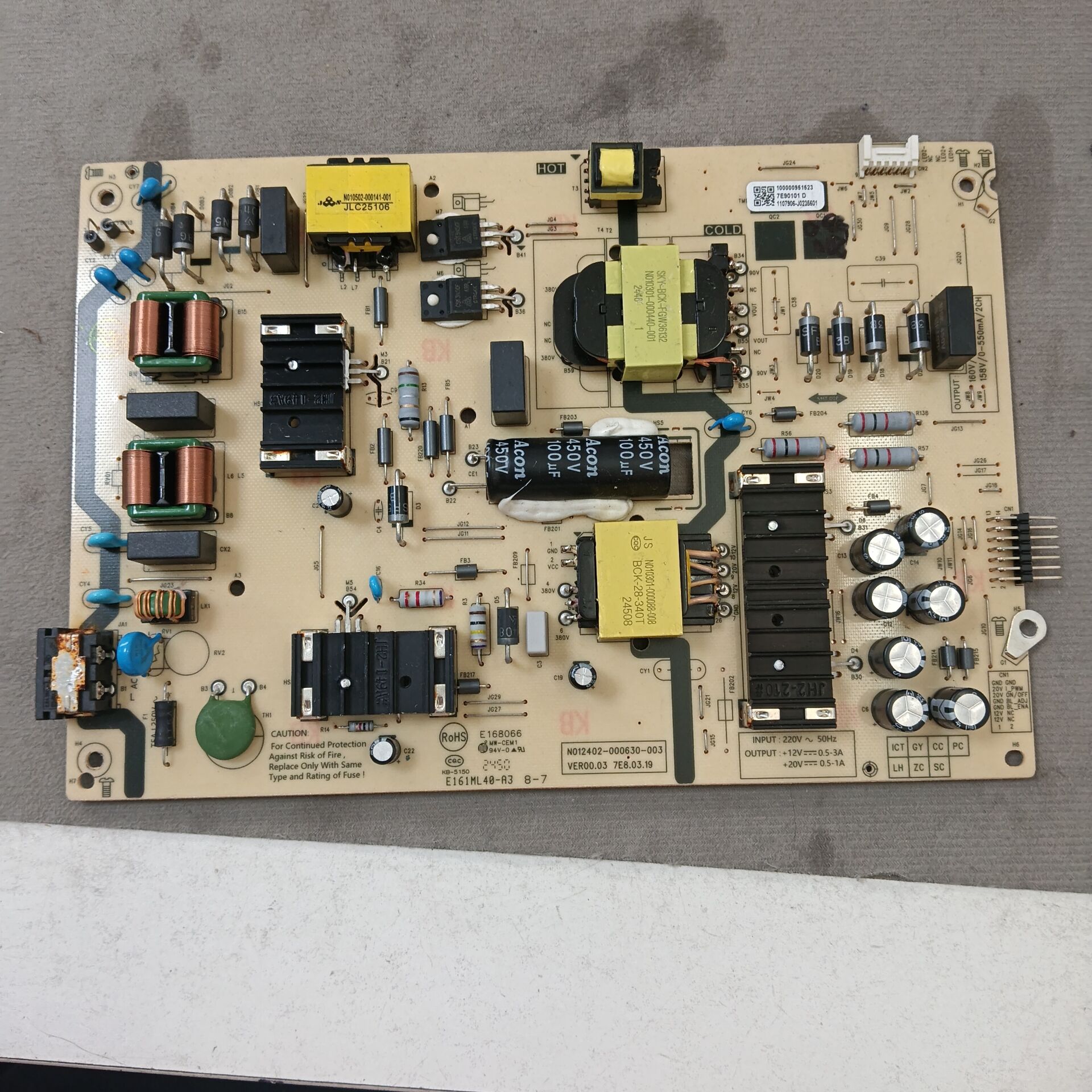 原装创维酷开65P3D电源板N012402-000630-003