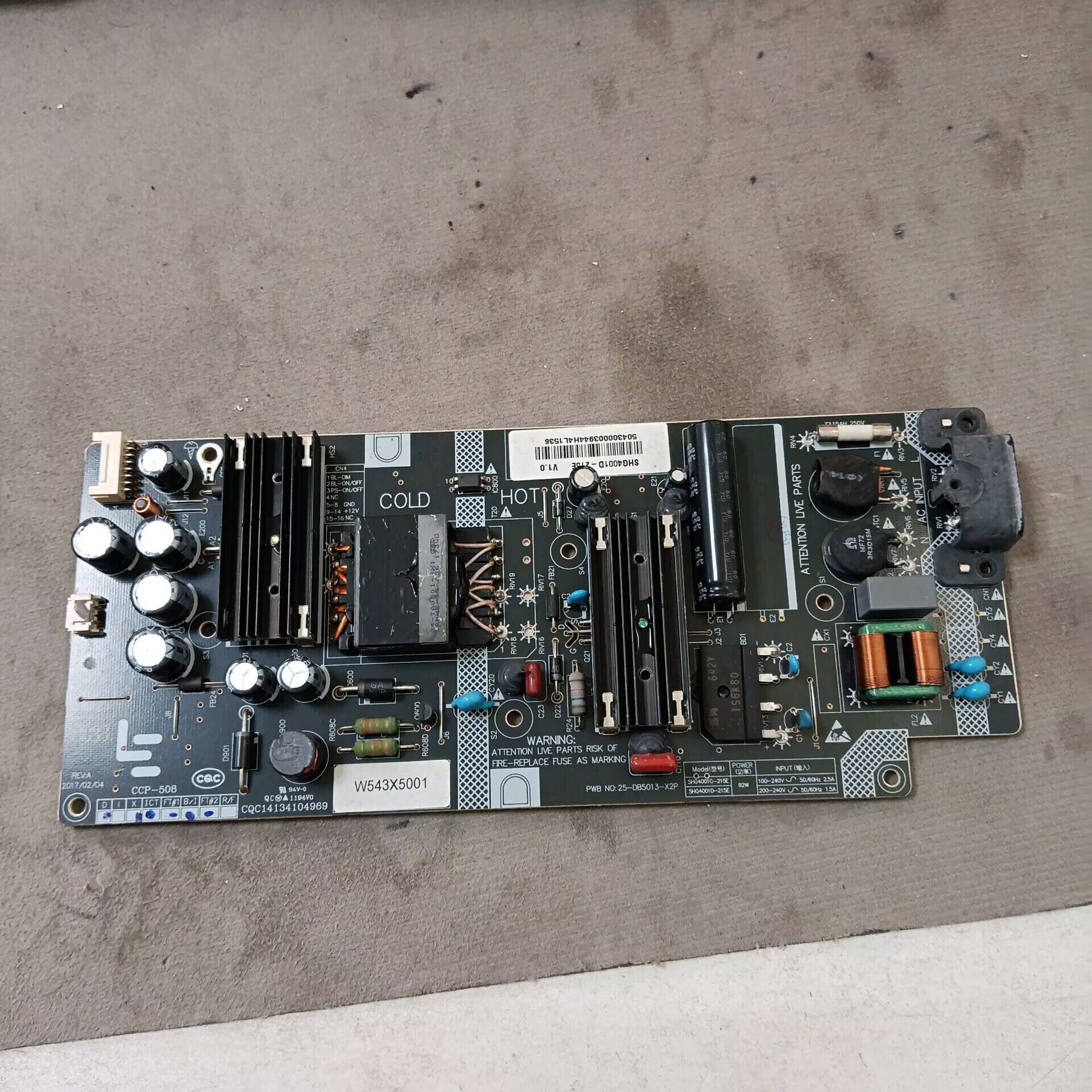 乐视D404FCN电源板SHG4001D-215E 25-DB5013-X2P